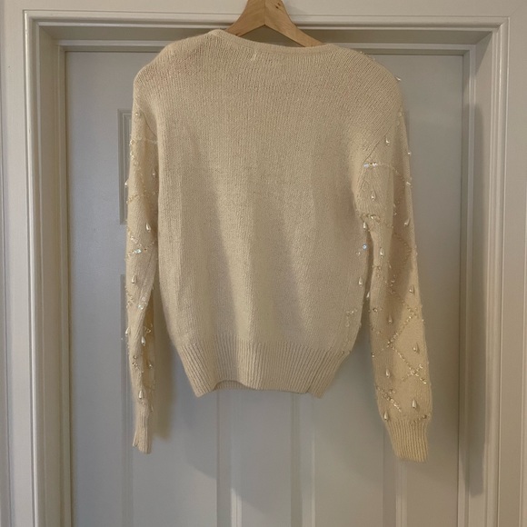 Beautiful Vintage 1990s Beaded Silk Blend Sweater - Picture 6 of 6